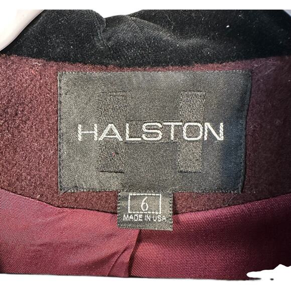 VTG Halston Wool Velvet Hooded Coat Womens SZ 6 Whimsigoth Gothic Elegant - Picture 7 of 9